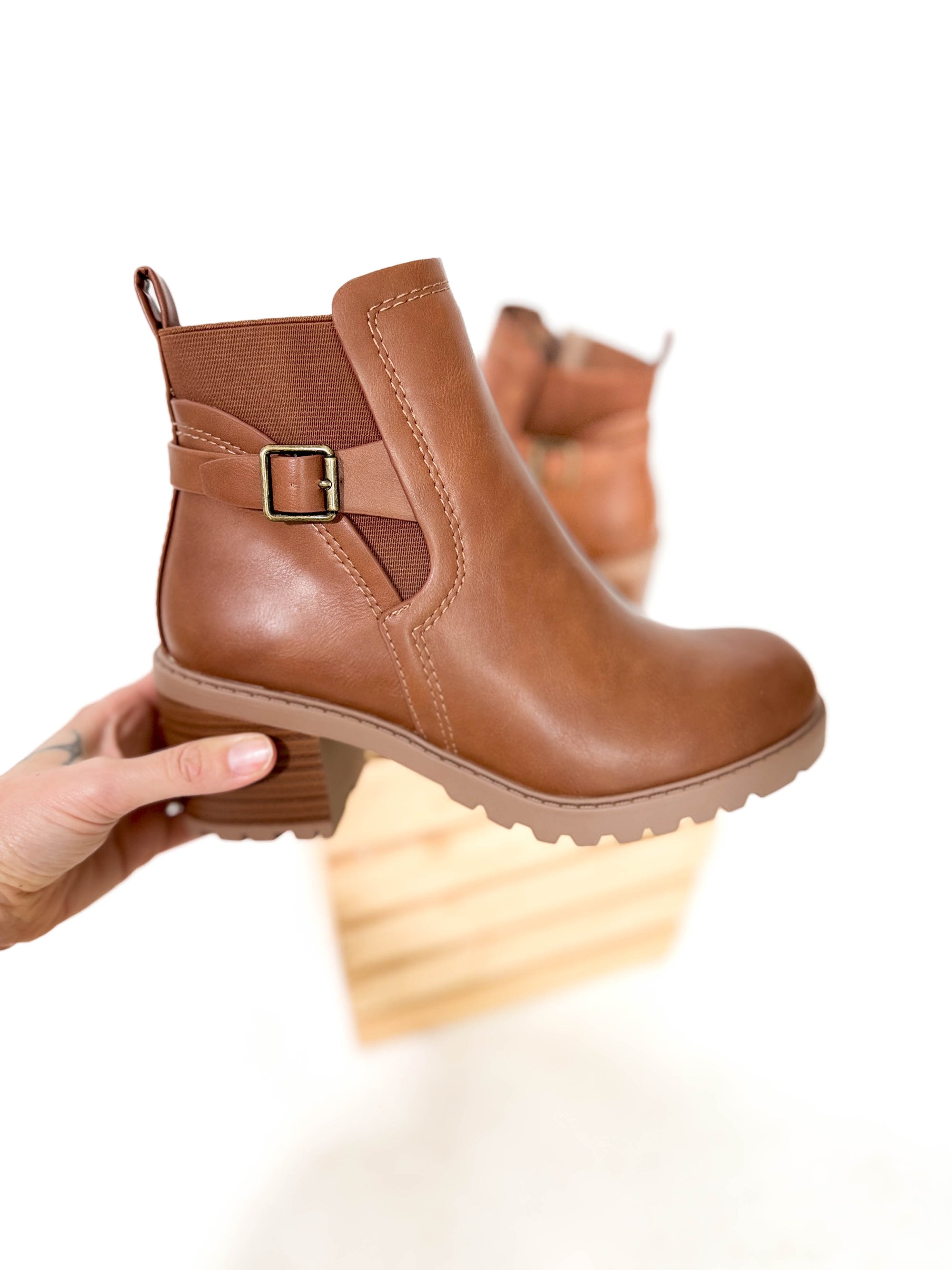 Julesly Heeled Boot- COGNAC- FINAL SALE