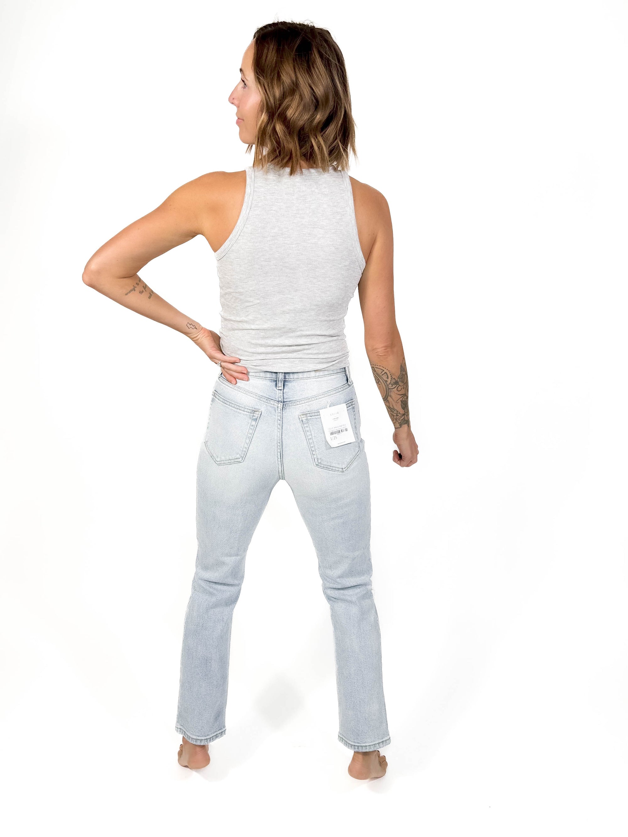 CELLO Jemina High Rise Straight Leg Jean- LIGHT