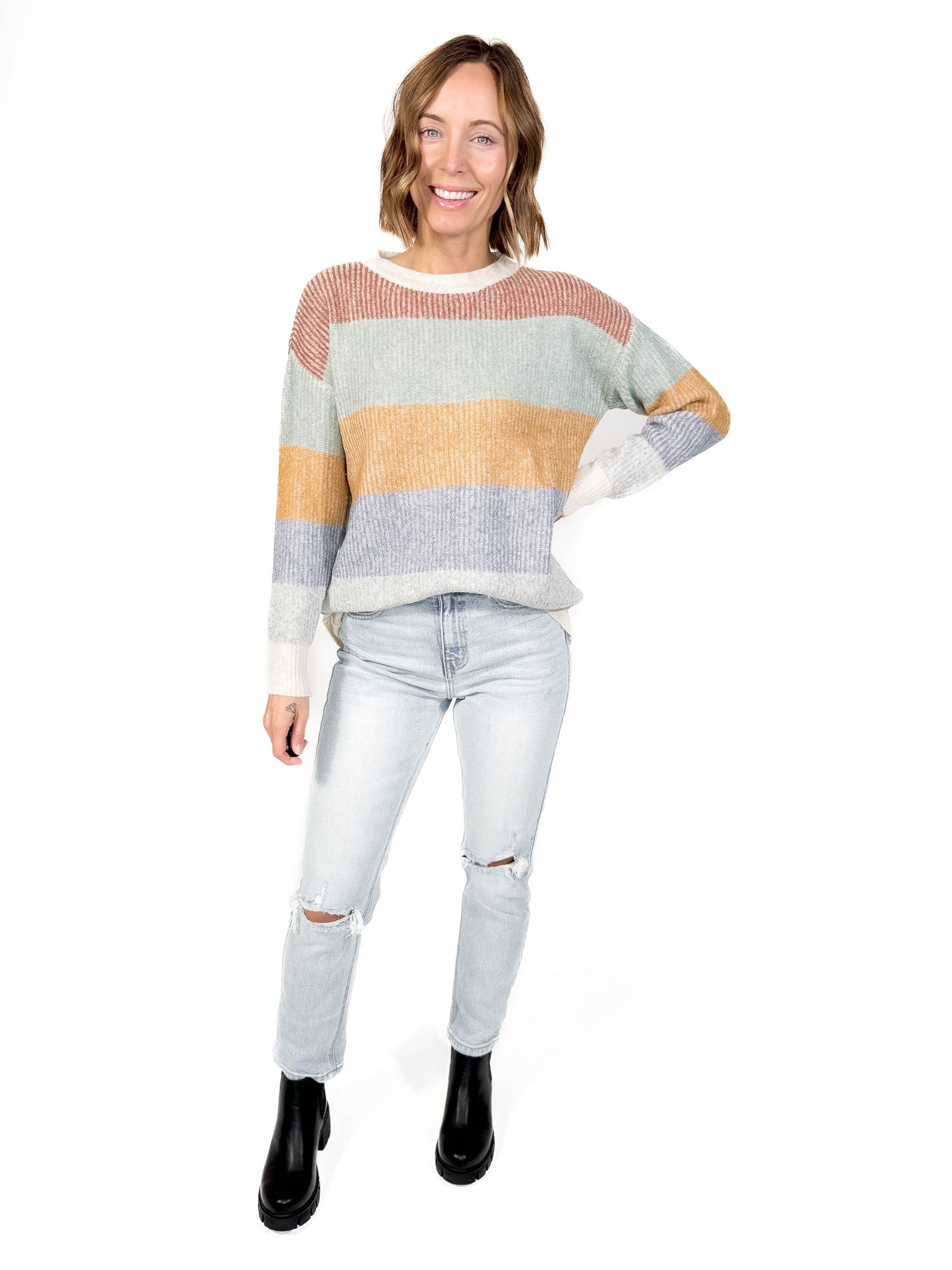 Tagen Ribbed Knit Sweater -FINAL SALE