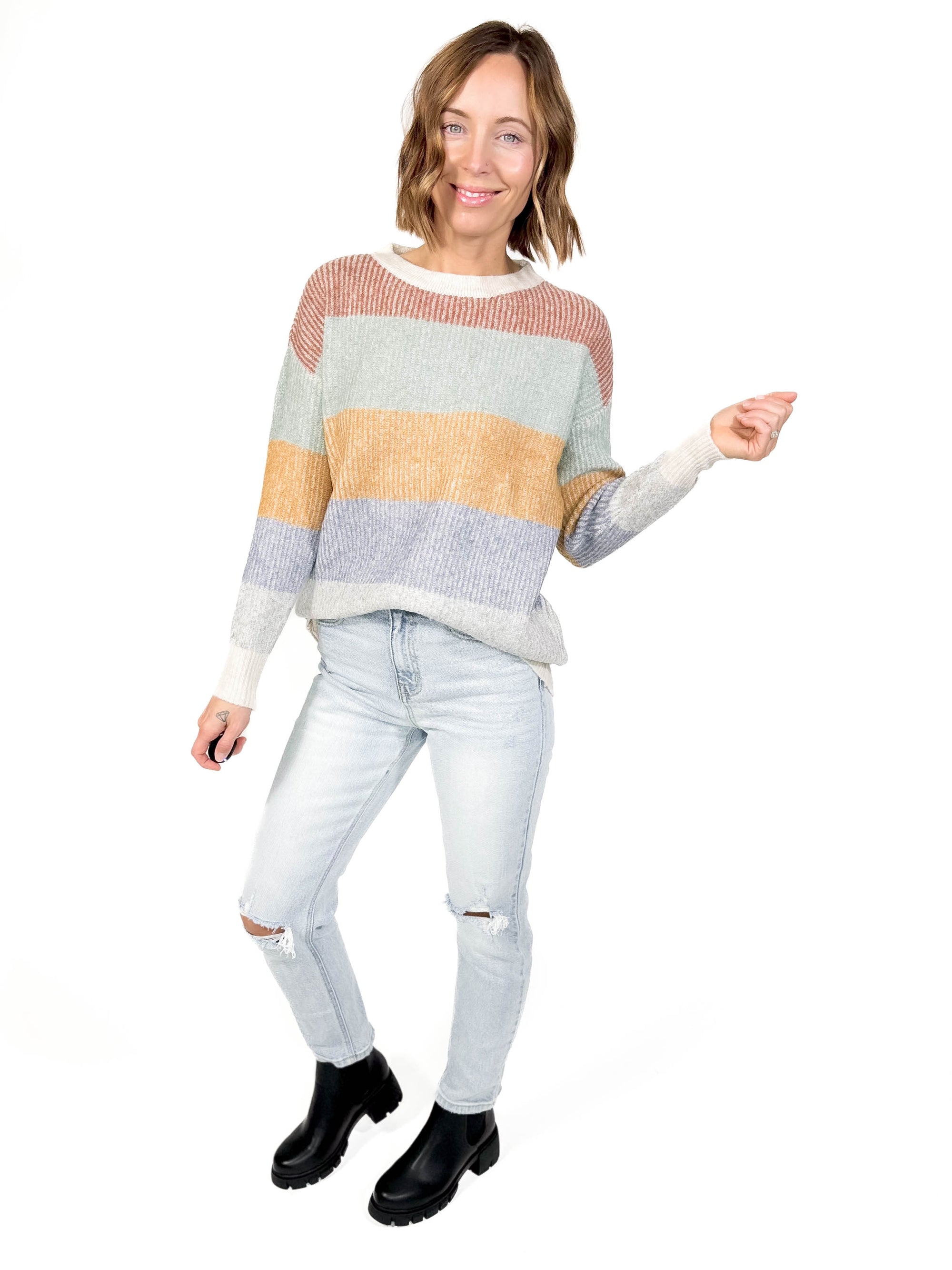 Tagen Ribbed Knit Sweater -FINAL SALE