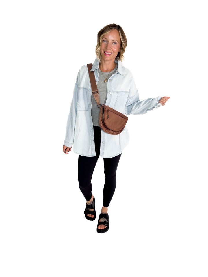 Brennan Oversized Shacket- LIGHT WASH-FINAL SALE