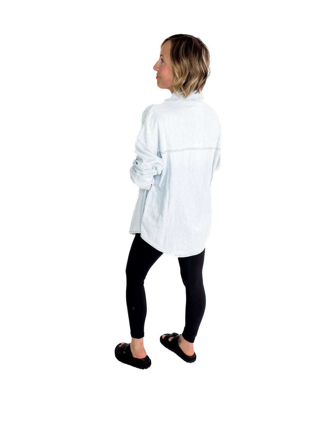 Brennan Oversized Shacket- LIGHT WASH-FINAL SALE