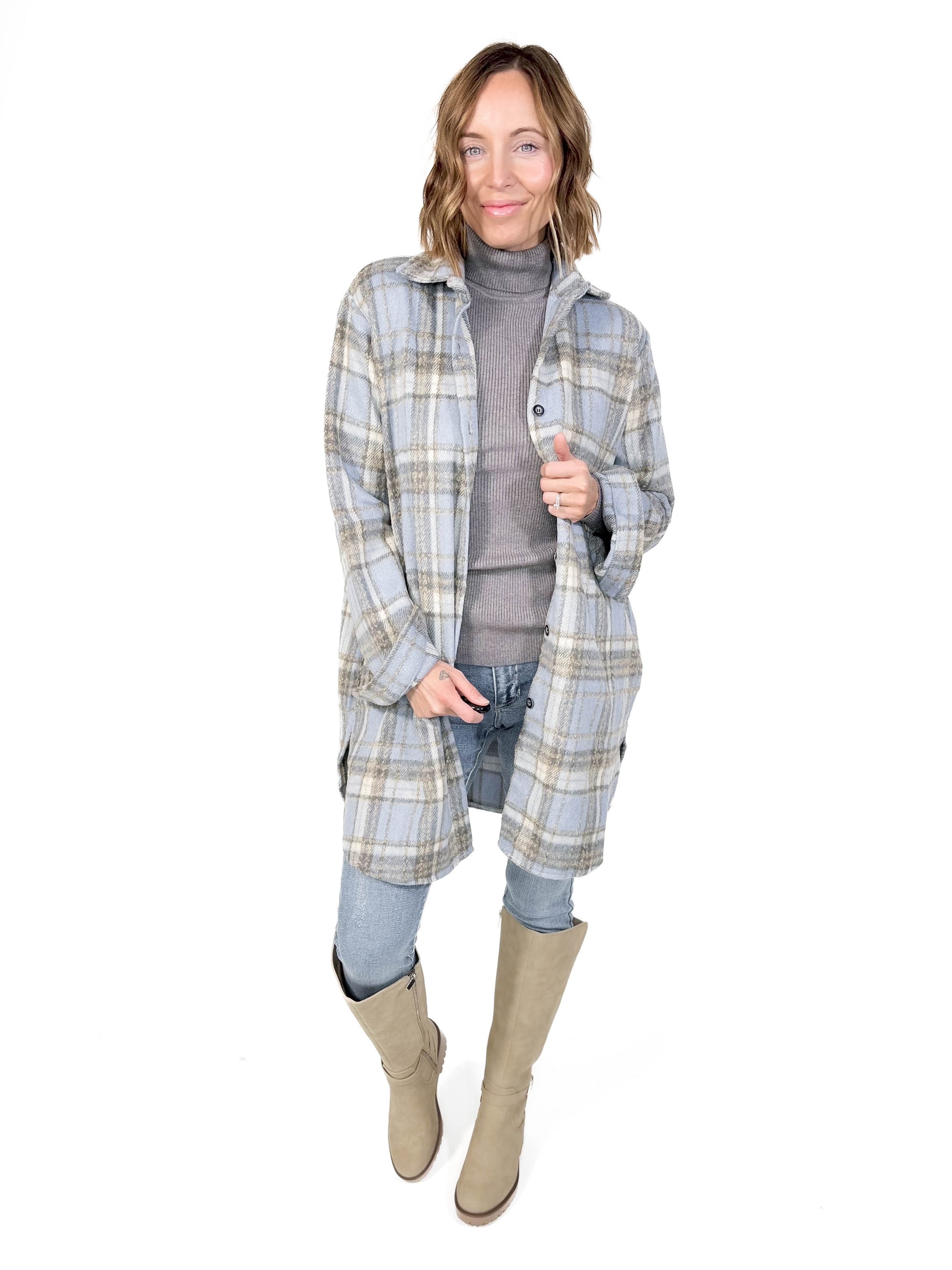 Renfrew Plaid Shacket- BLUE