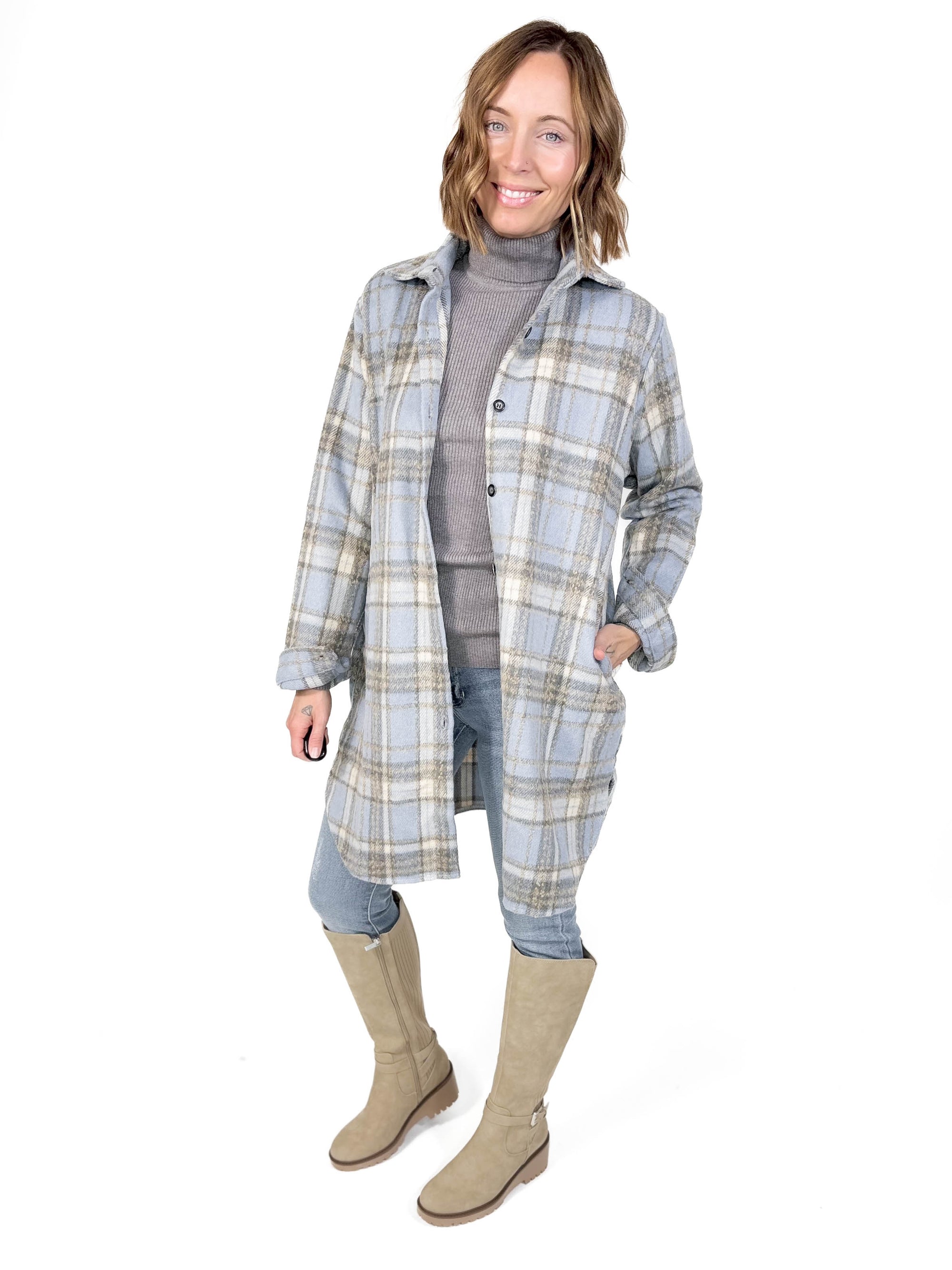 Renfrew Plaid Shacket- BLUE