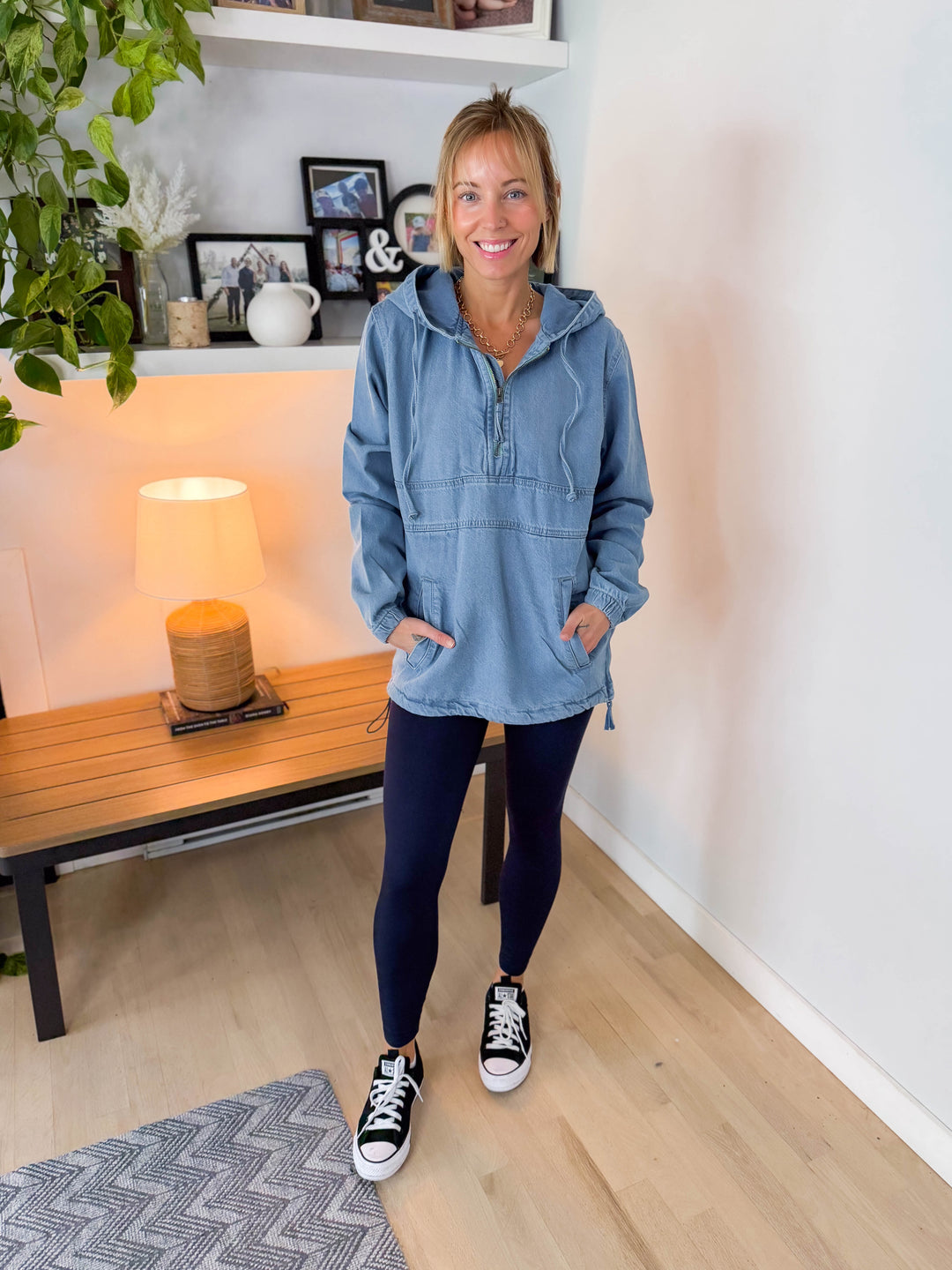 Bex Denim Hoodie Jacket- LIGHT WASH