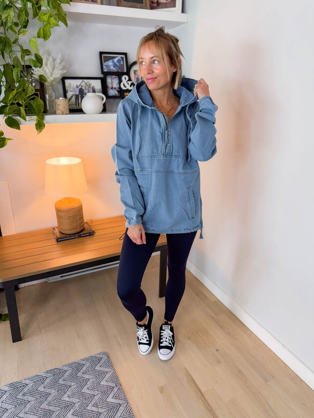 Bex Denim Hoodie Jacket- LIGHT WASH