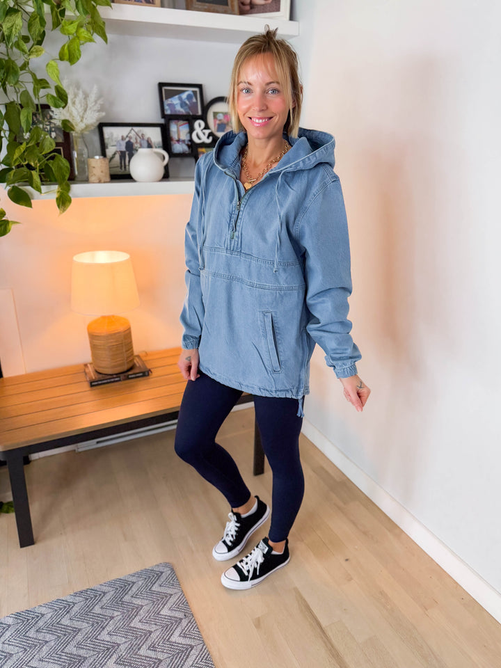 Bex Denim Hoodie Jacket- LIGHT WASH
