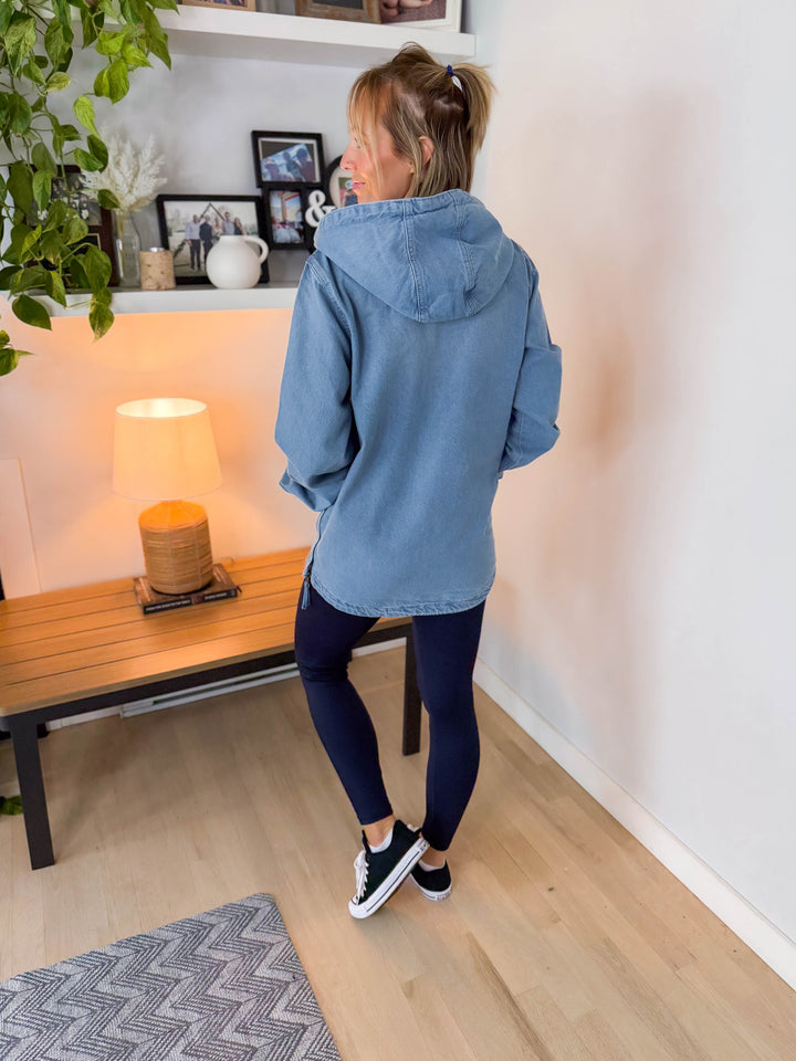 Bex Denim Hoodie Jacket- LIGHT WASH