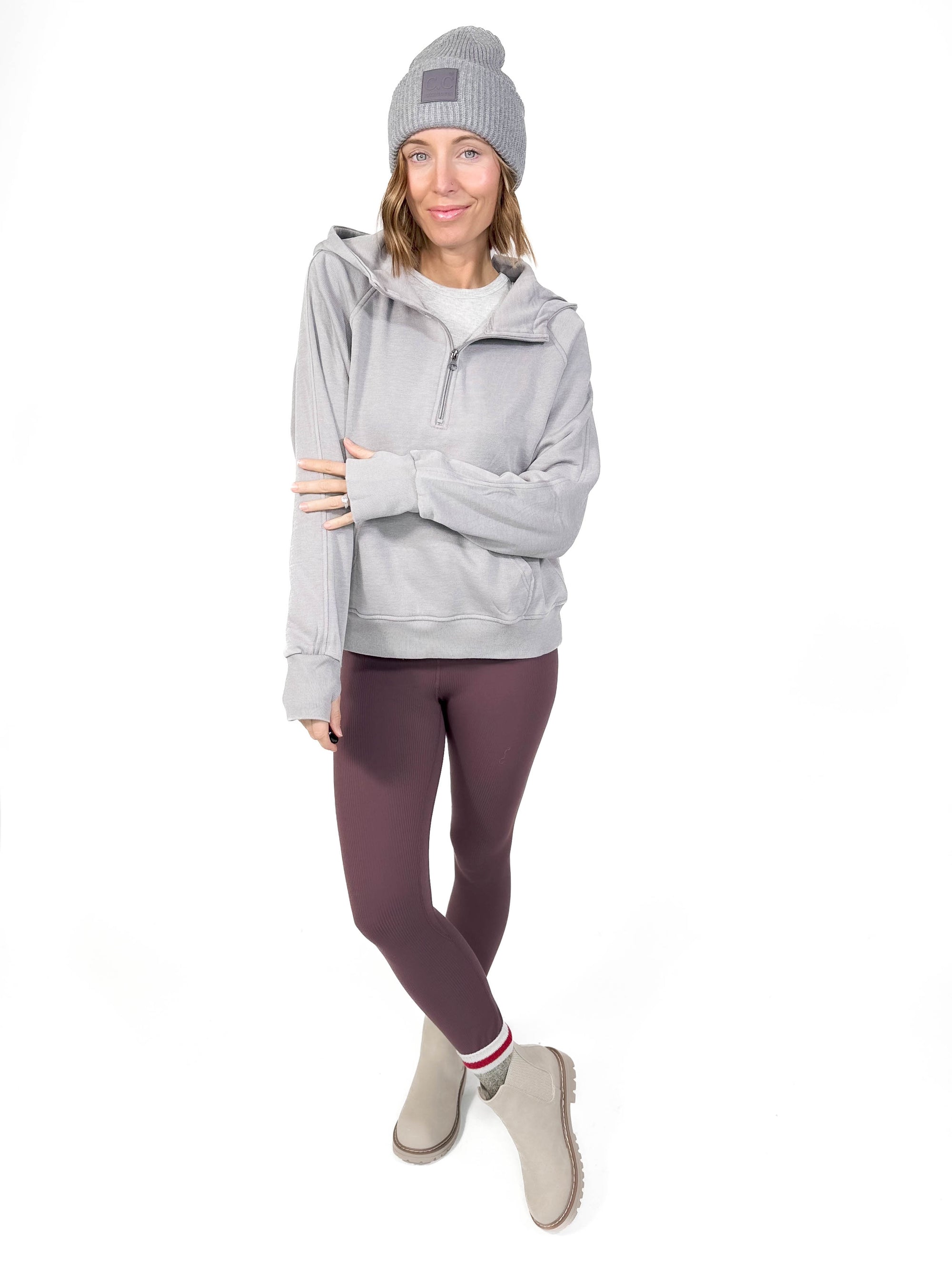 Easy Does It Pullover- GREY