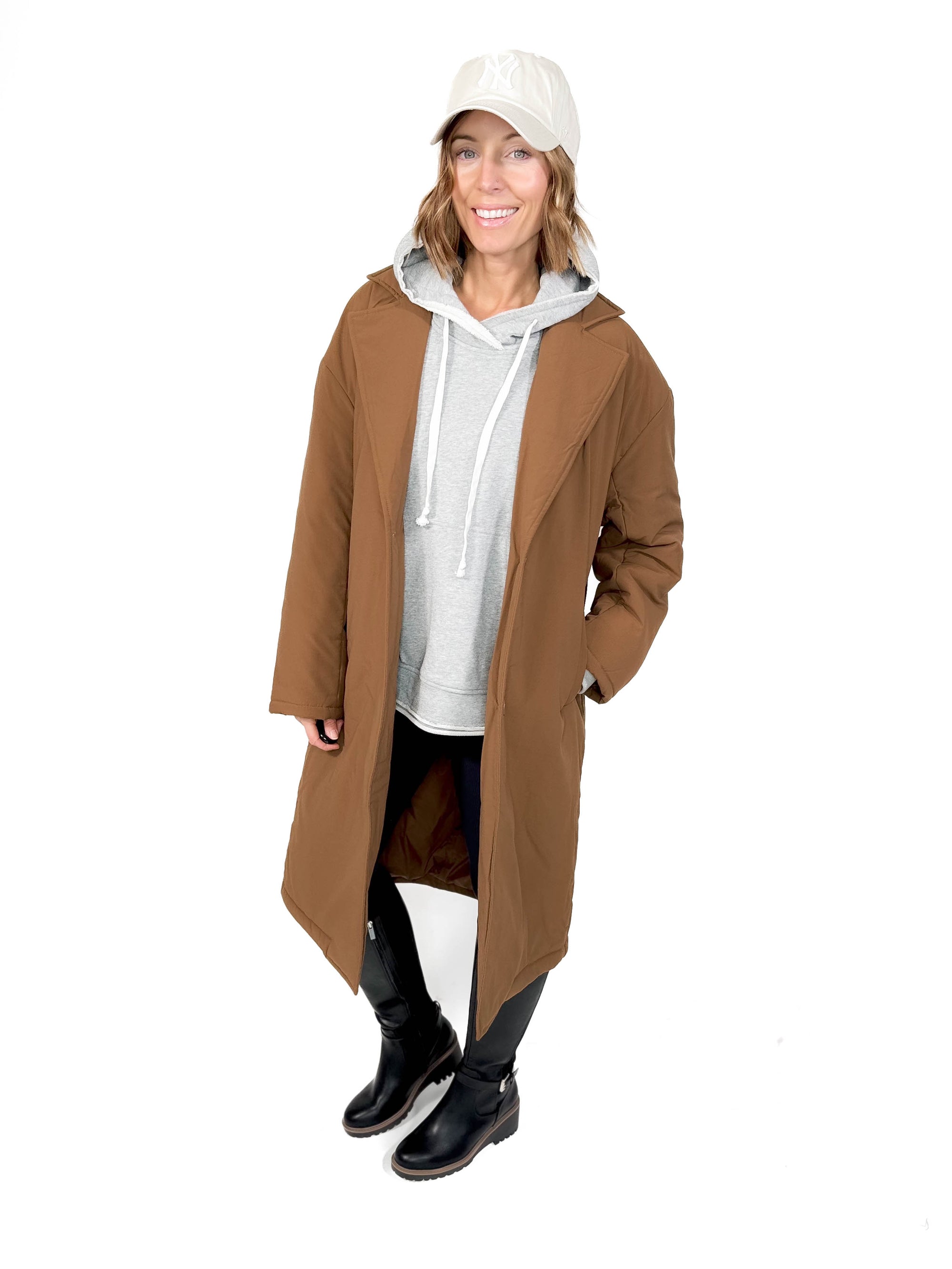 MONO B Athabasca Insulated Puffer Overcoat- COCOA DUST -FINAL SALE