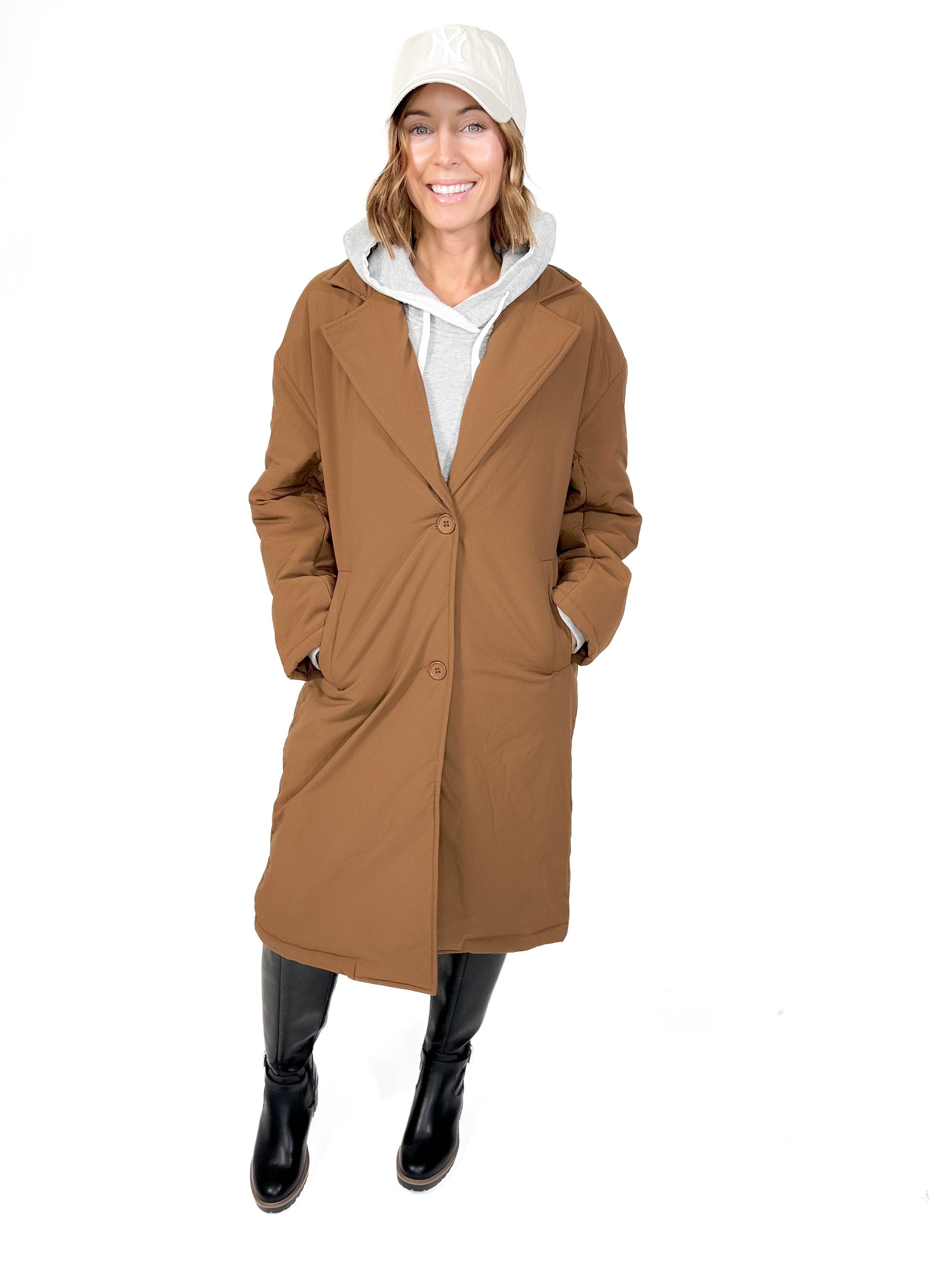 MONO B Athabasca Insulated Puffer Overcoat- COCOA DUST -FINAL SALE