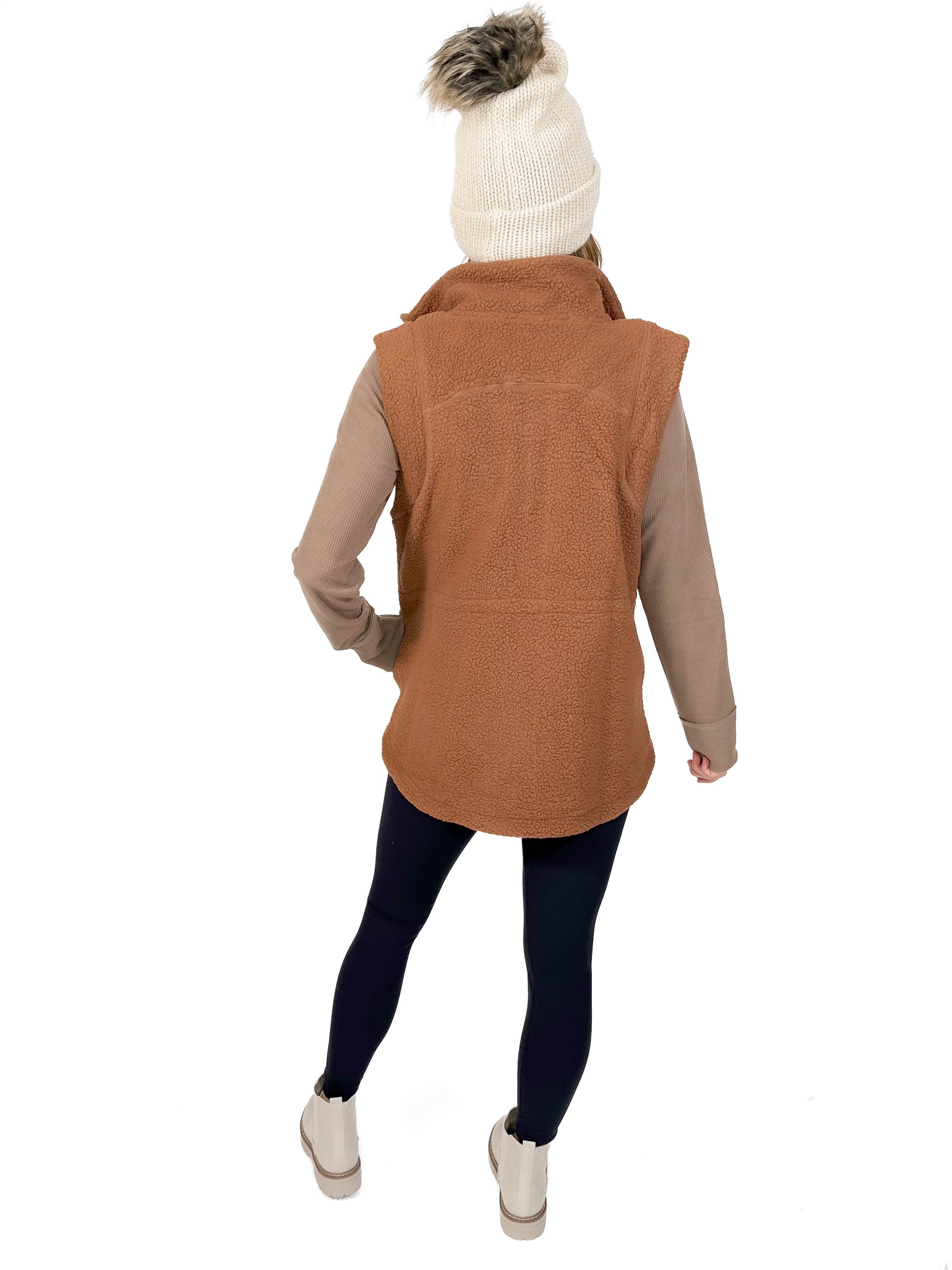 Pine Grove Polar Fleece Vest- TOFFEE