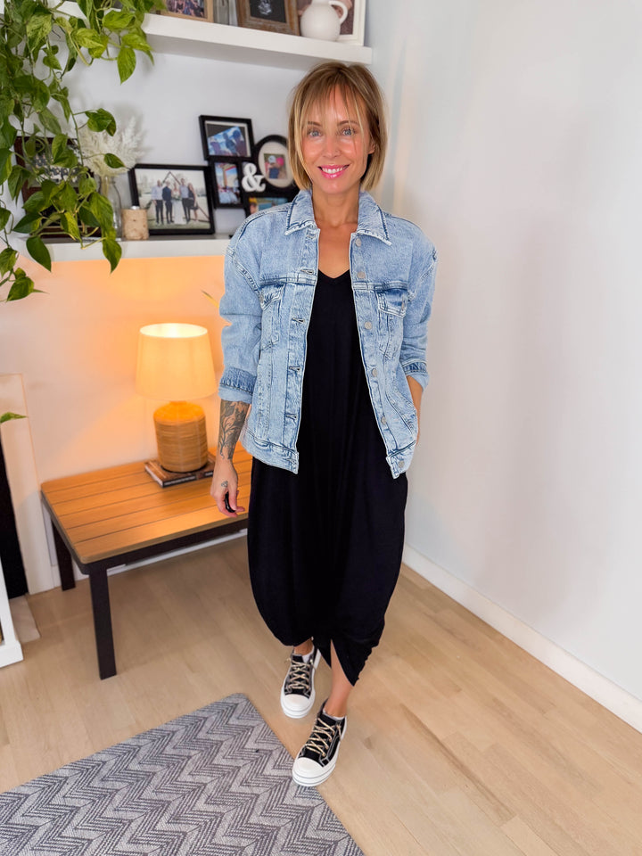 Lainey Stretch Maxi Dress- BLACK-FINAL SALE