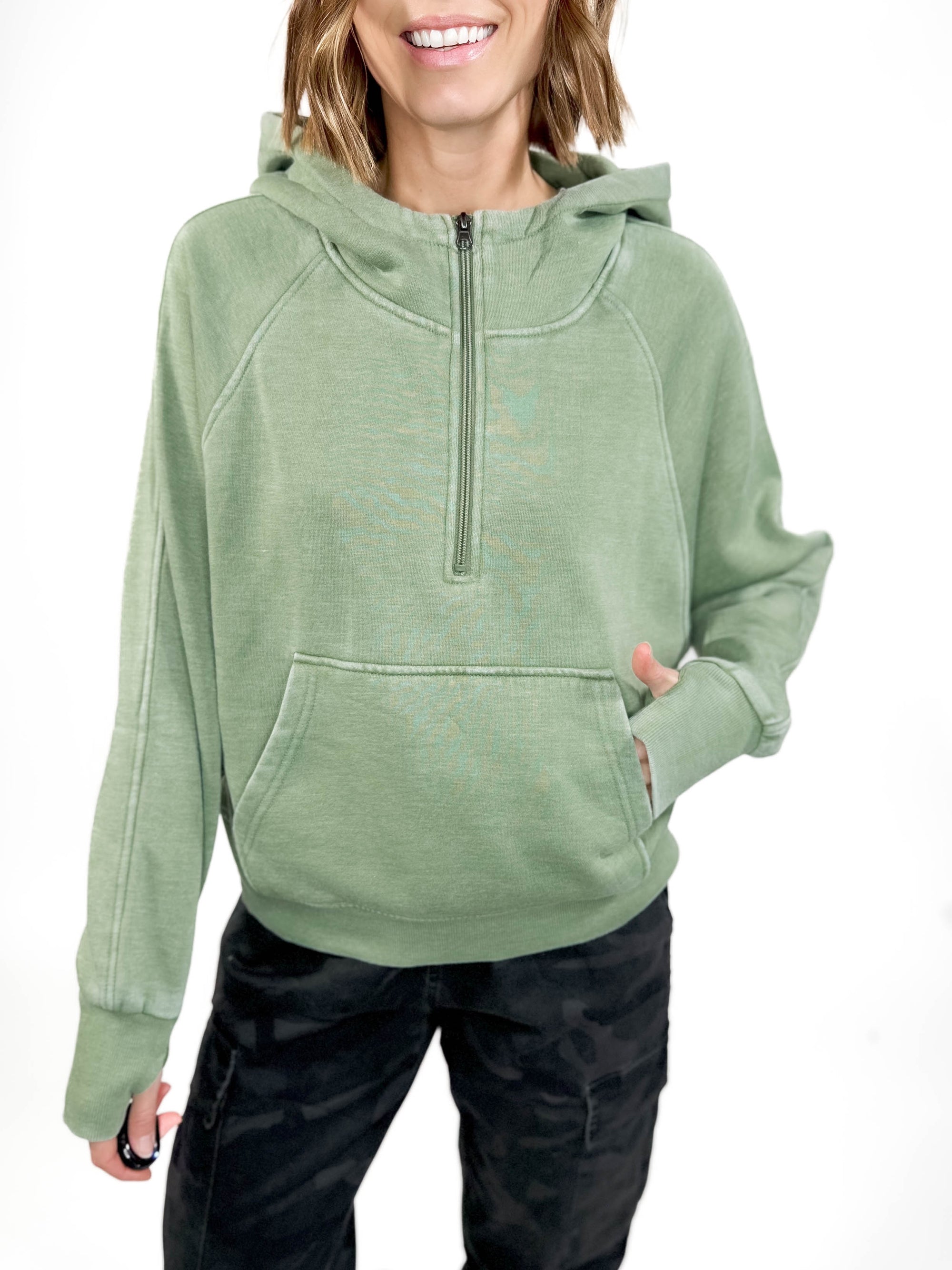 Easy Does It Pullover- GREEN