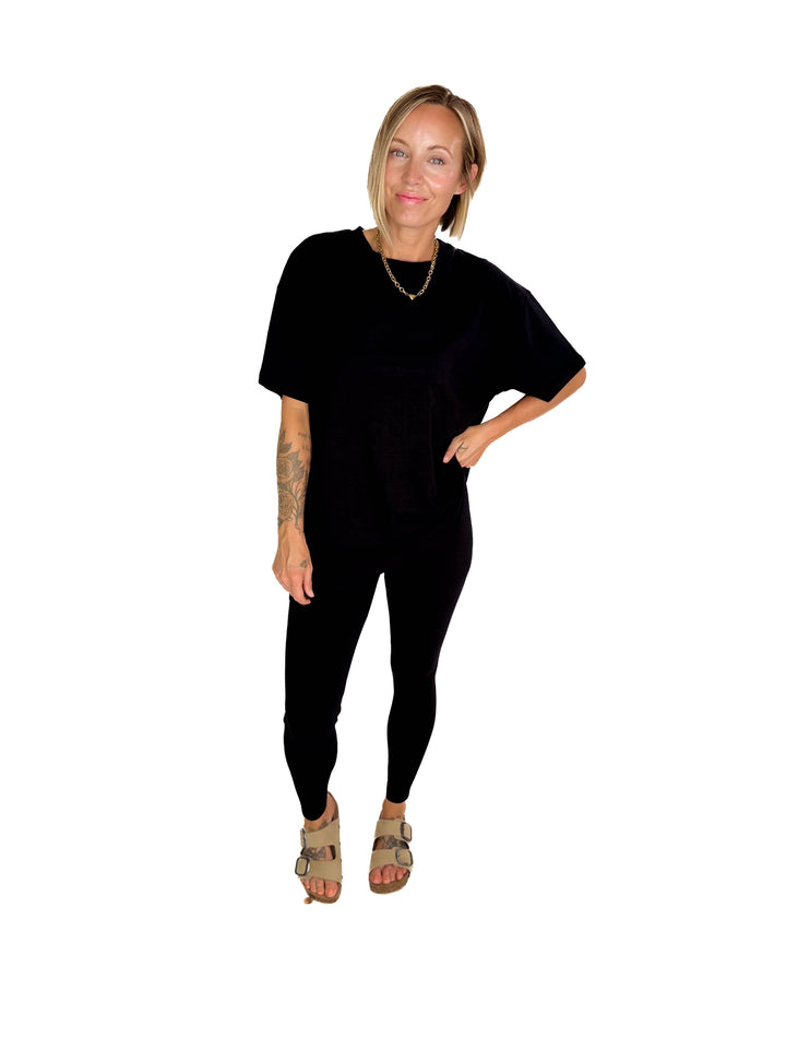 Champlain Cotton Legging Set- BLACK