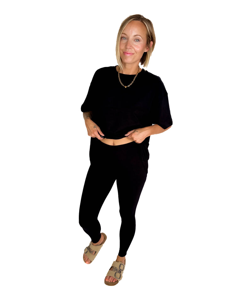 Champlain Cotton Legging Set- BLACK