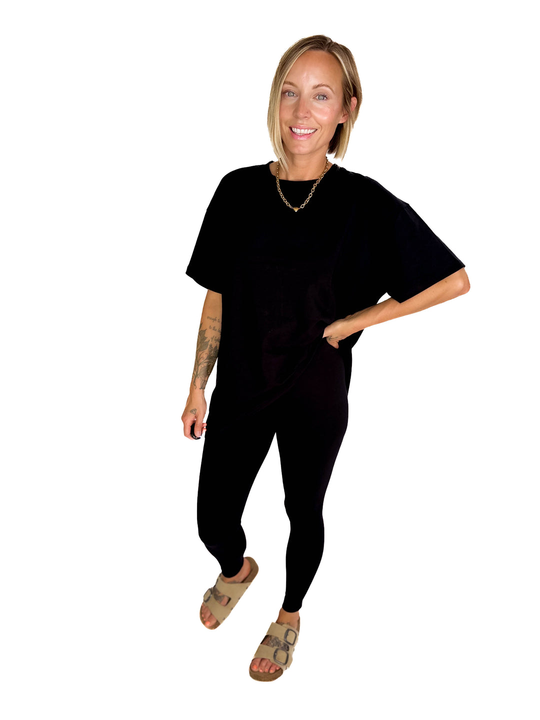 Champlain Cotton Legging Set- BLACK
