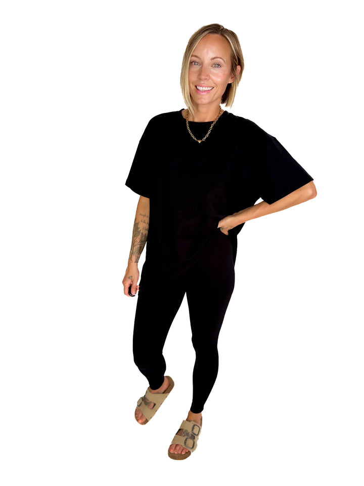 Champlain Cotton Legging Set- BLACK