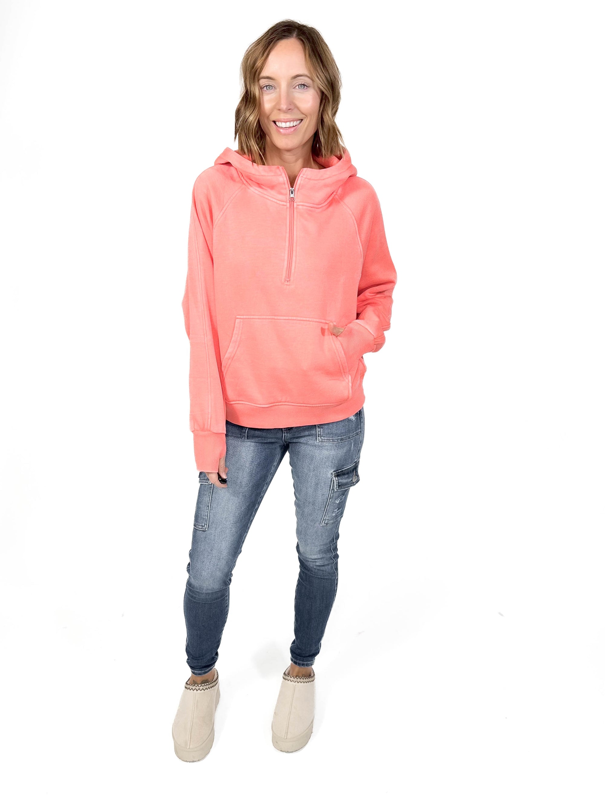 Easy Does It Pullover- CORAL