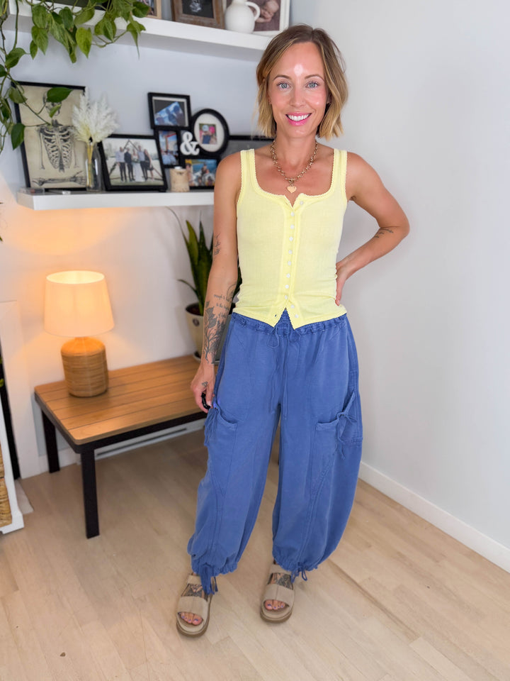 Pebble Cinch Tie  Jogger- FRENCH BLUE