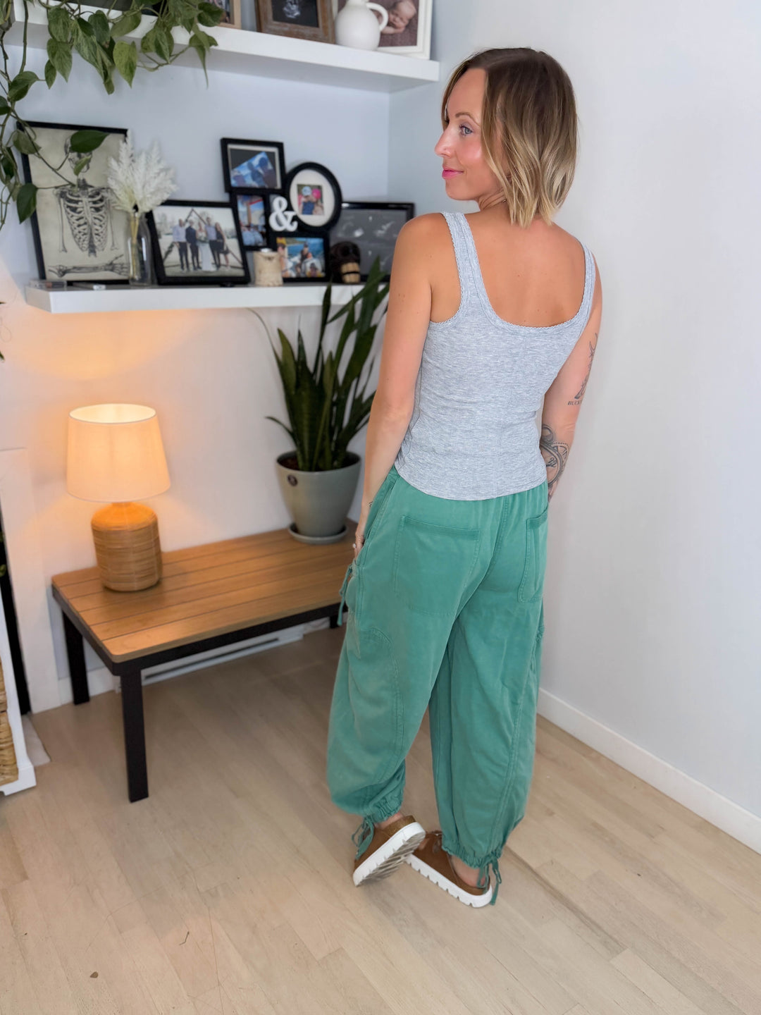 Pebble Cinch Tie Jogger- HERITAGE GREEN