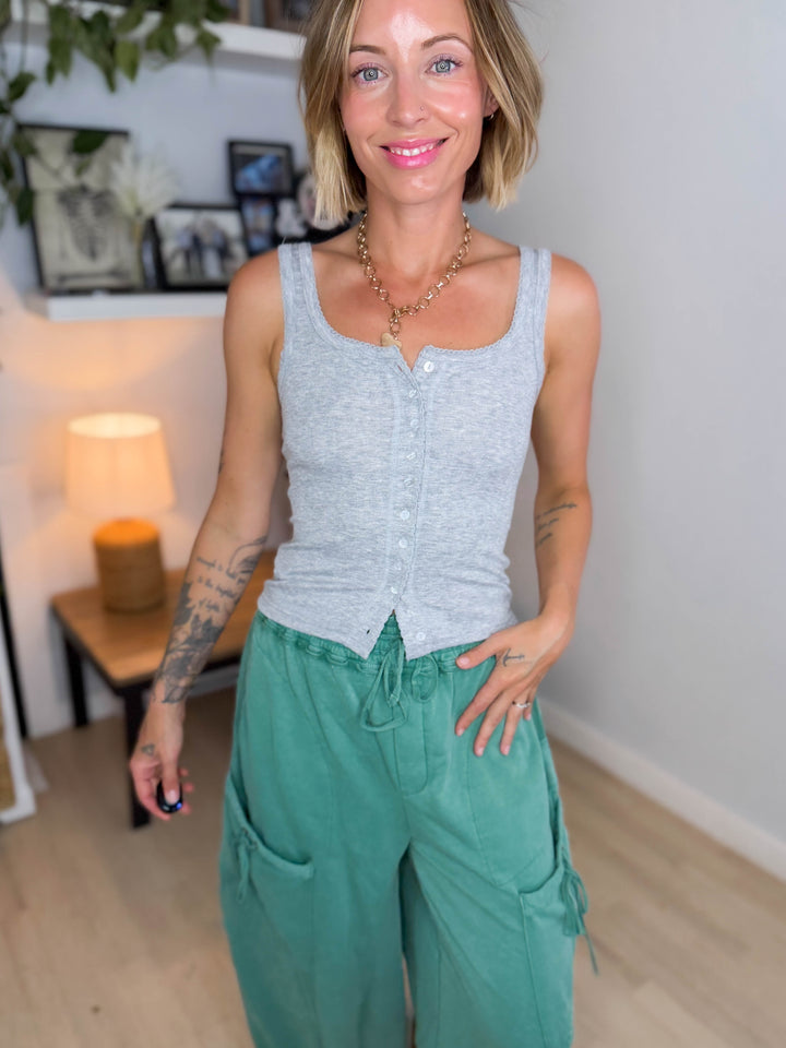 Pebble Cinch Tie Jogger- HERITAGE GREEN