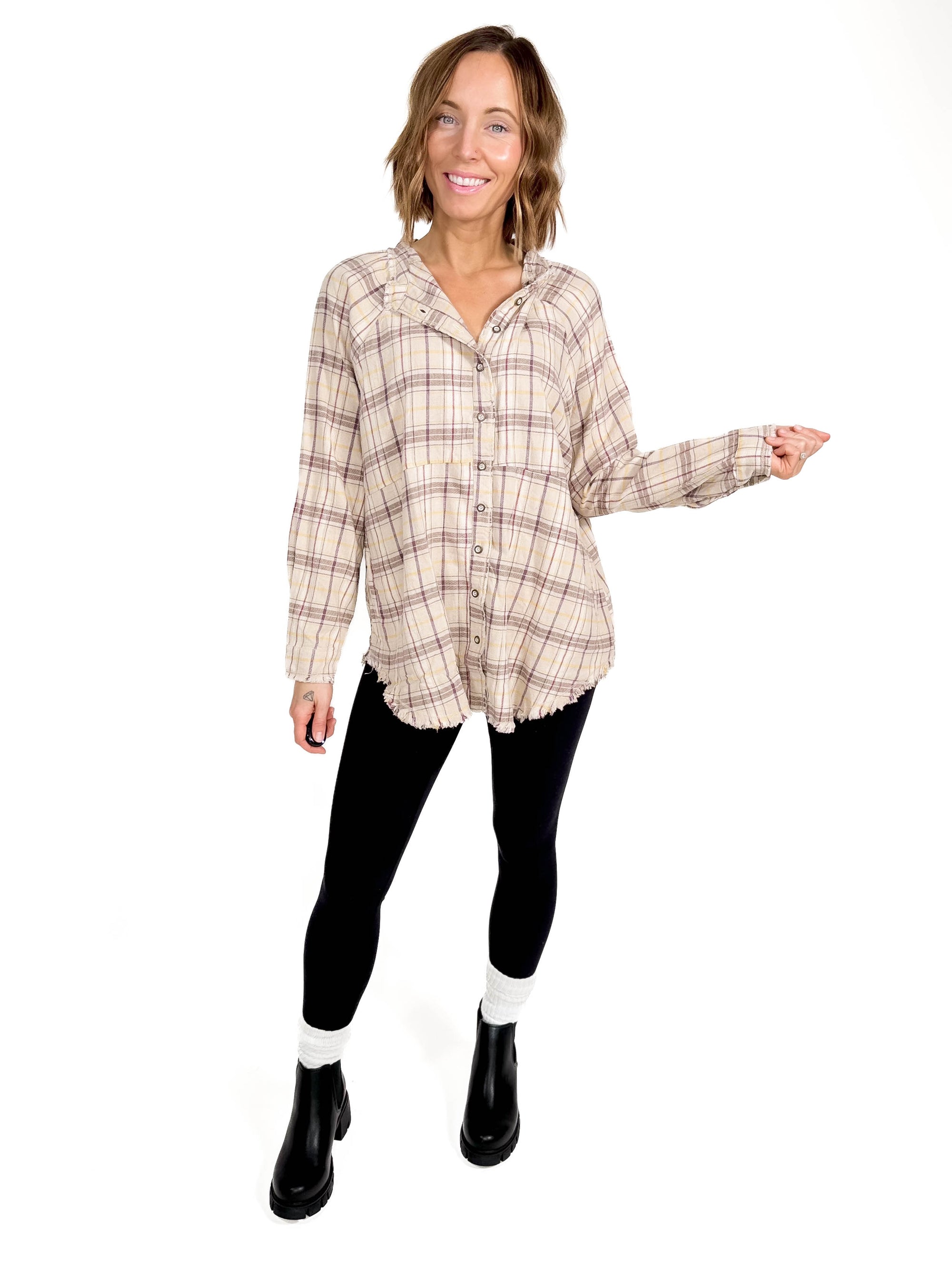 Abigail Flannel Top-FINAL SALE