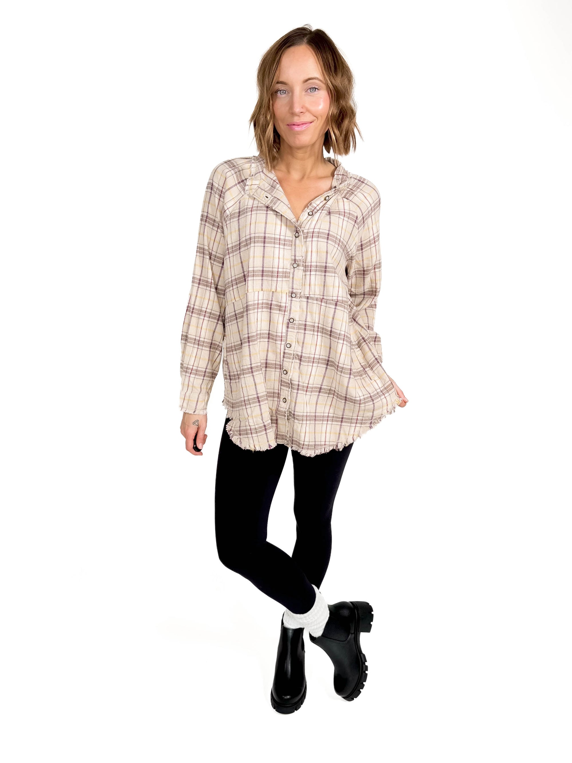 Abigail Flannel Top-FINAL SALE