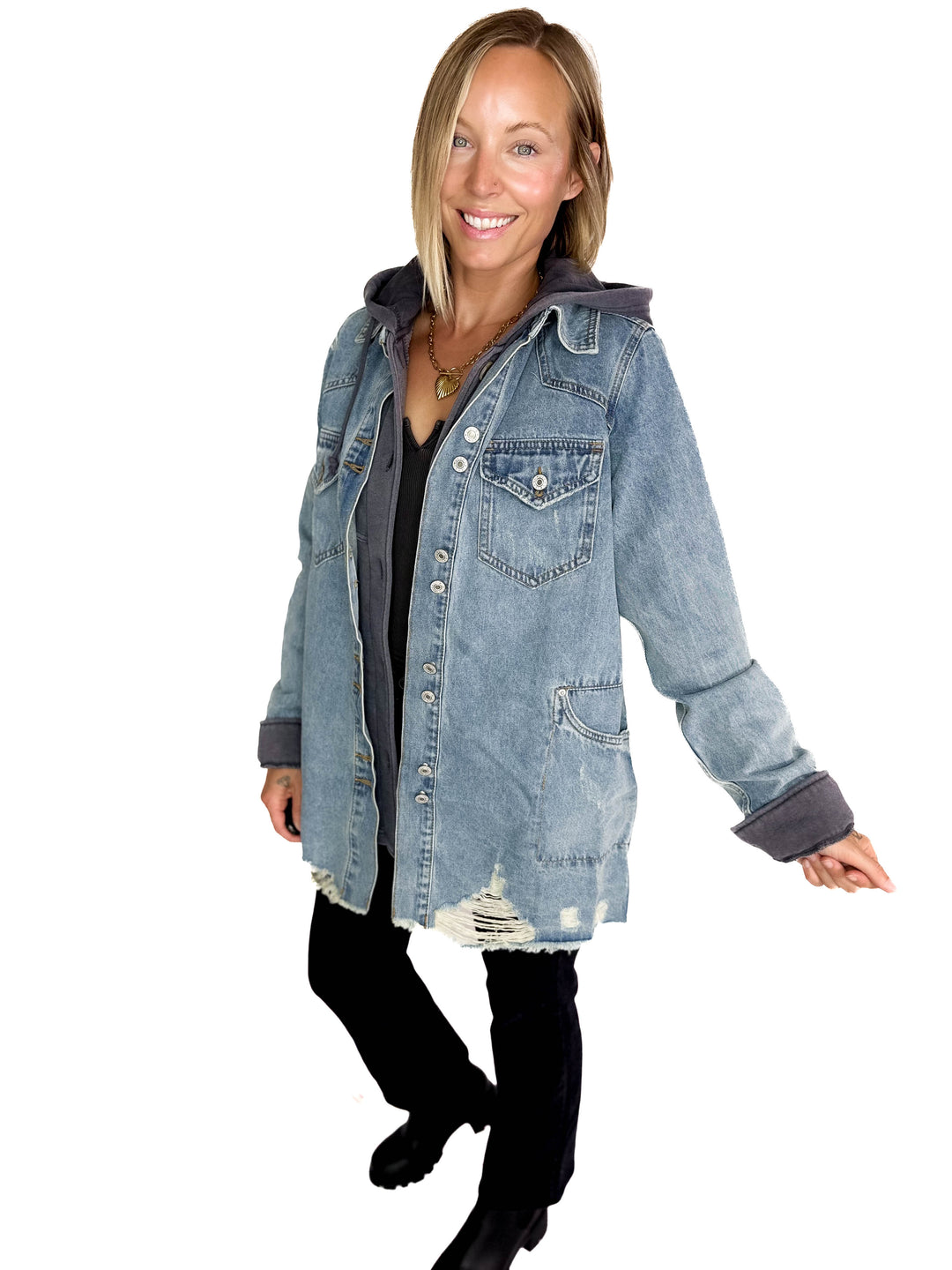 Benton Distressed Denim Jacket