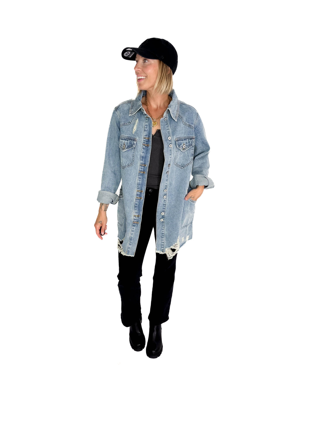 Benton Distressed Denim Jacket