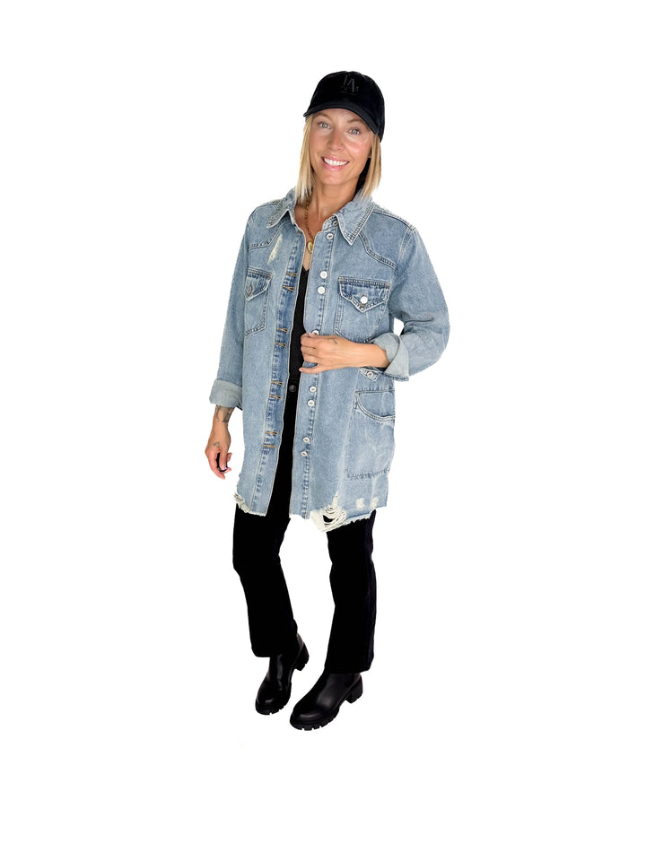 Benton Distressed Denim Jacket