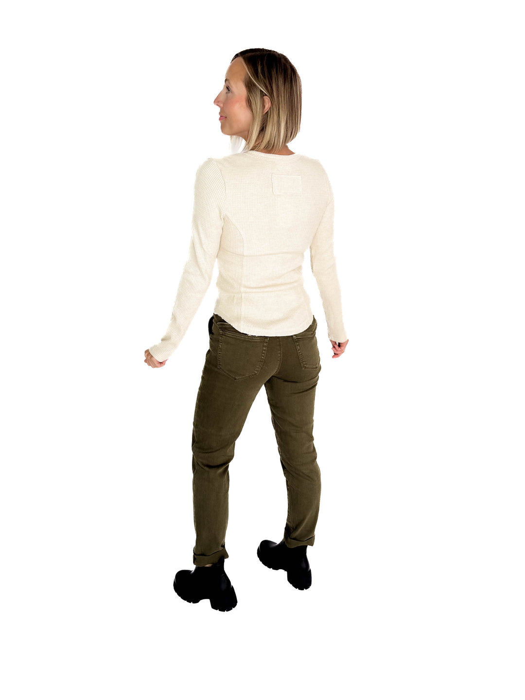 Noa Waffle Henley- OATMEAL