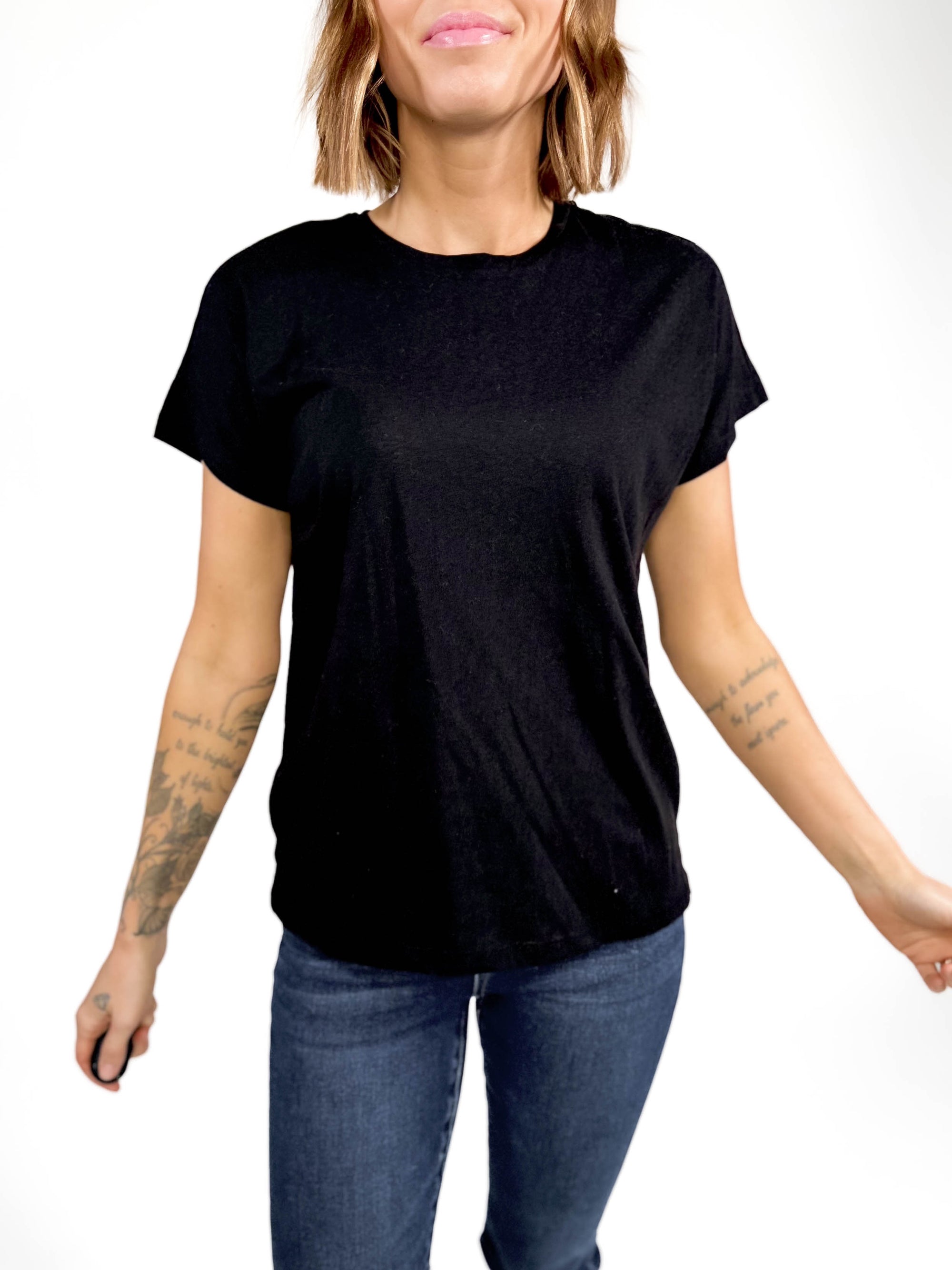 Sloan Boyfriend Tee- BLACK