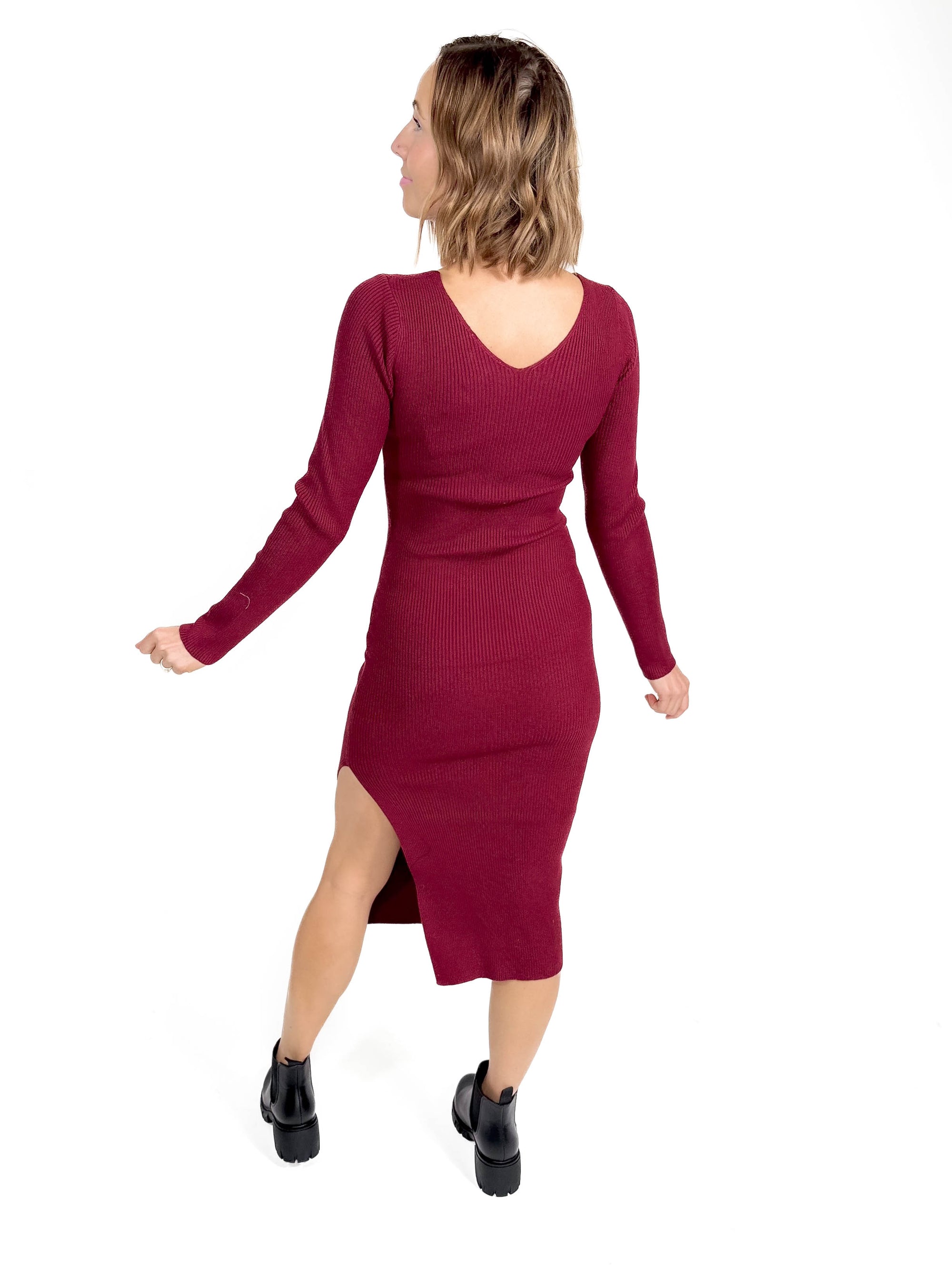 Wine Not Sweater Dress -FINAL SALE