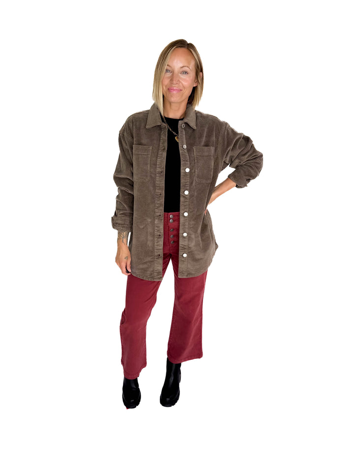 Noisy May Alva Corduroy Shacket- MOREL