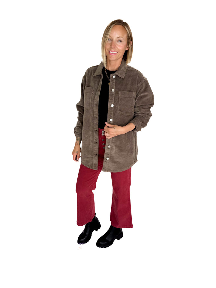 Noisy May Alva Corduroy Shacket- MOREL