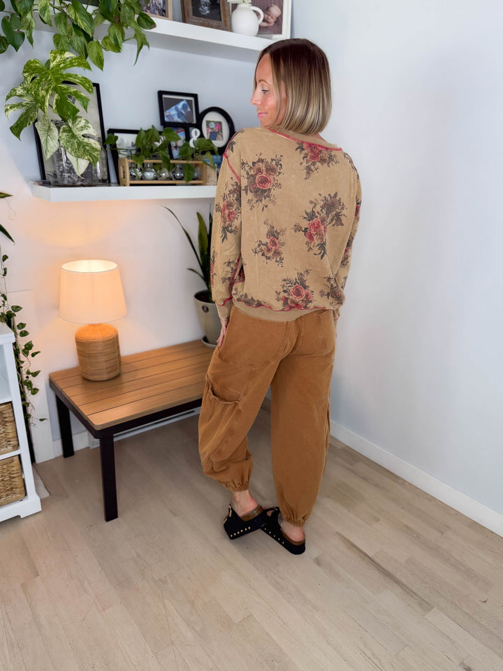 Nutmeg Floral Pullover- TOAST