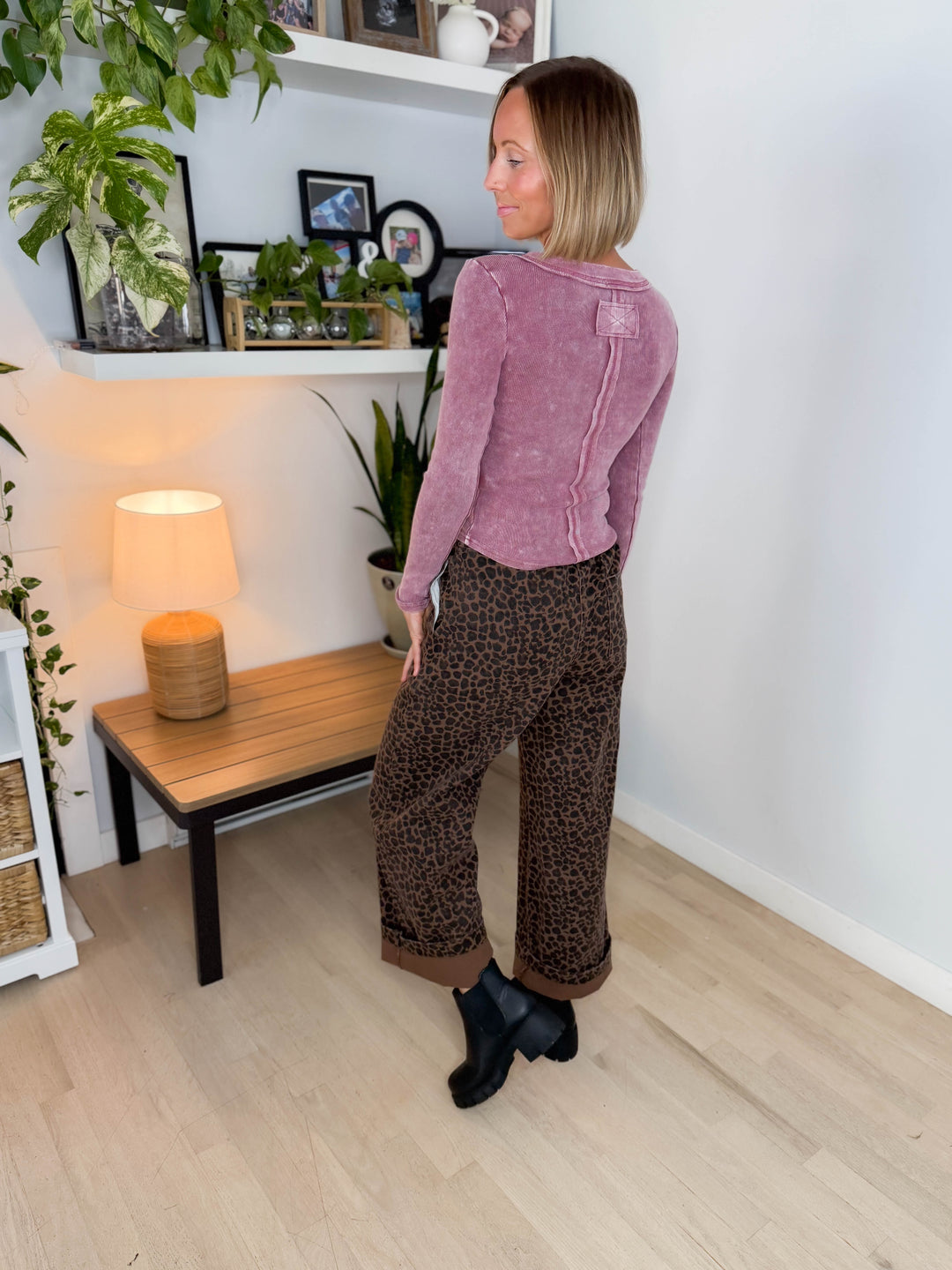 Cabana Leopard Wide Leg Drawstring Pant