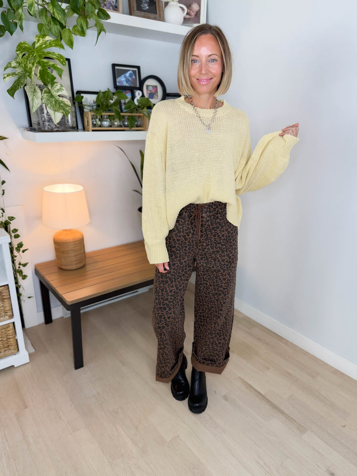 Rosie Balloon Sleeve Sweater- YELLOW