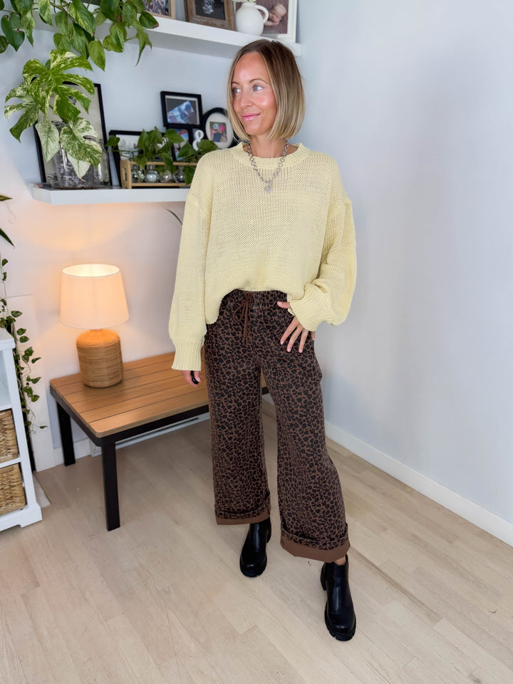 Rosie Balloon Sleeve Sweater- YELLOW