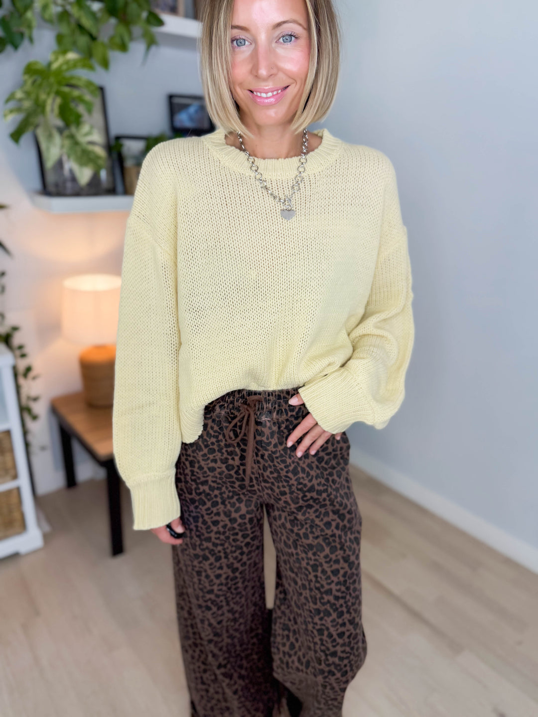 Rosie Balloon Sleeve Sweater- YELLOW
