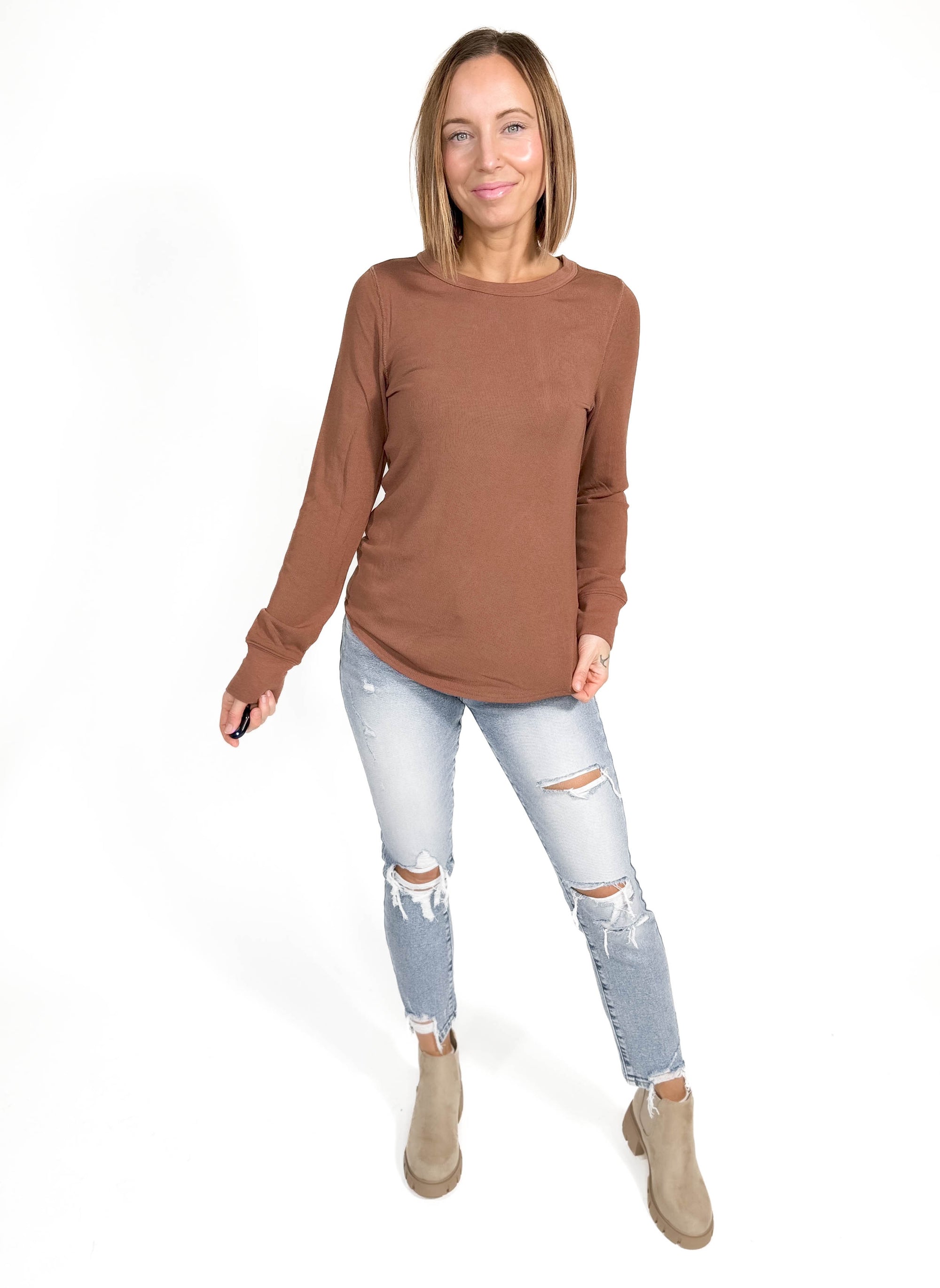 THREAD & SUPPLY Stacy Long Sleeve- CLOVE