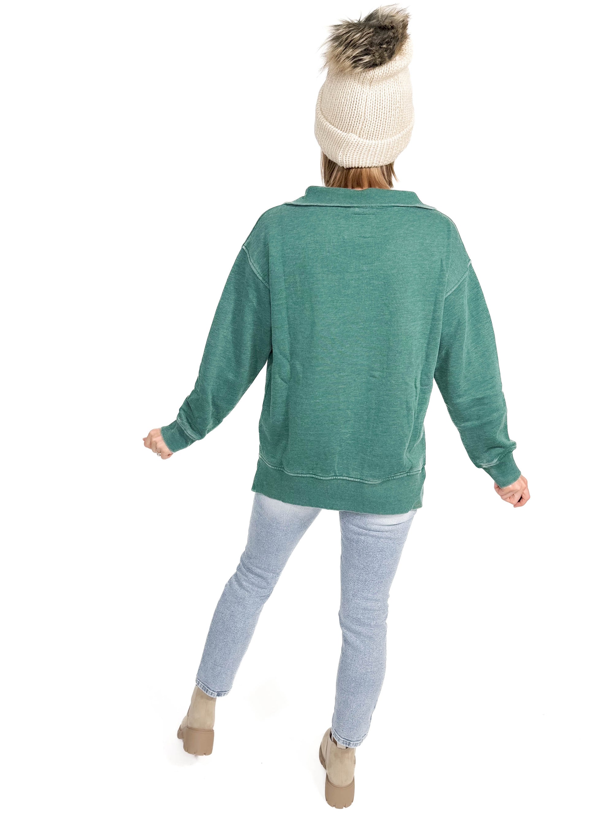 Bestie 1/2 Zip Pullover- HUNTER