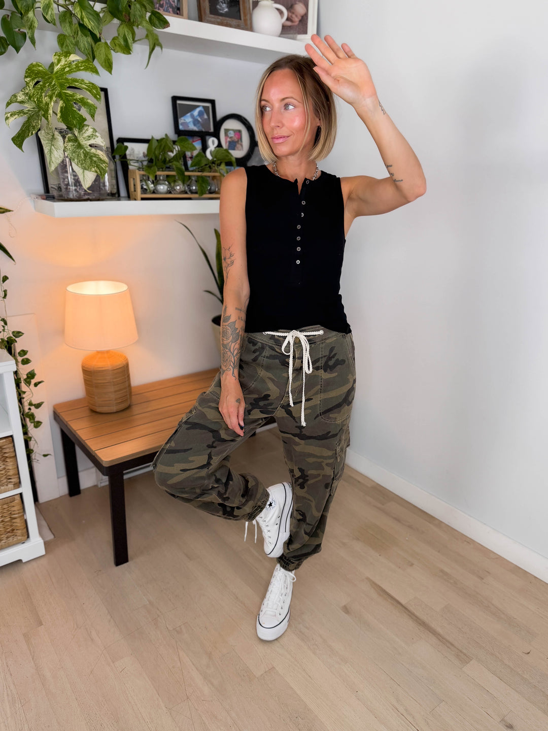 Evans Drawstring Camo Jogger
