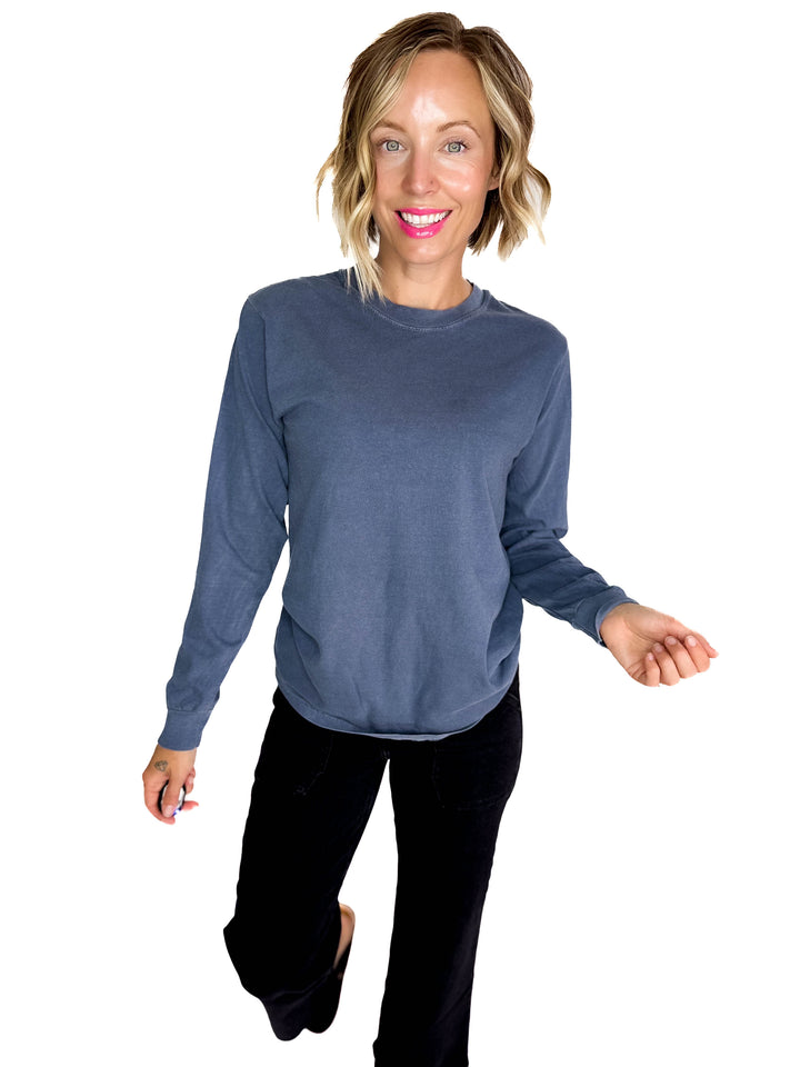 T+G Classic Washed Cotton Long Sleeve- DENIM