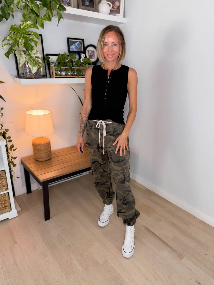 Evans Drawstring Camo Jogger