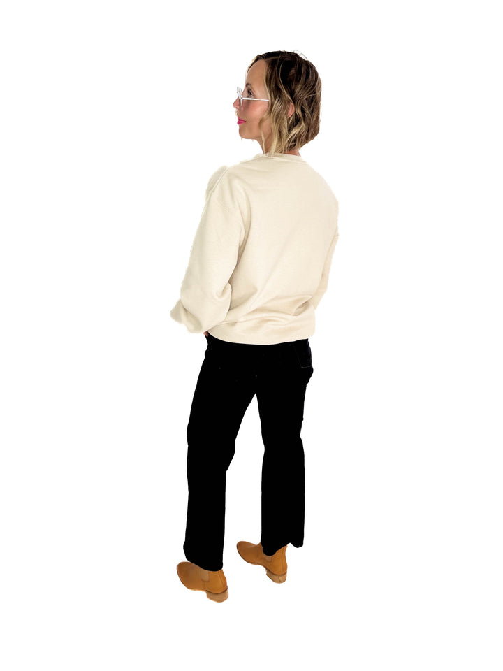 Neutral Modern Pumpkins Graphic Crewneck- SAND