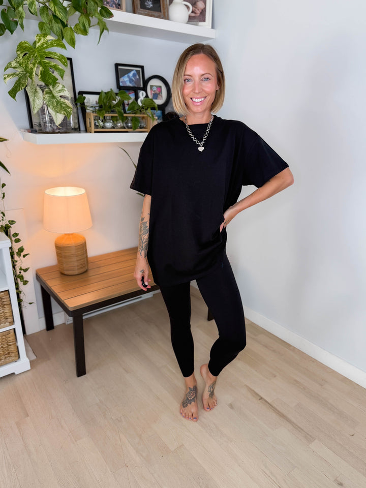 Champlain Cotton Legging Set- BLACK