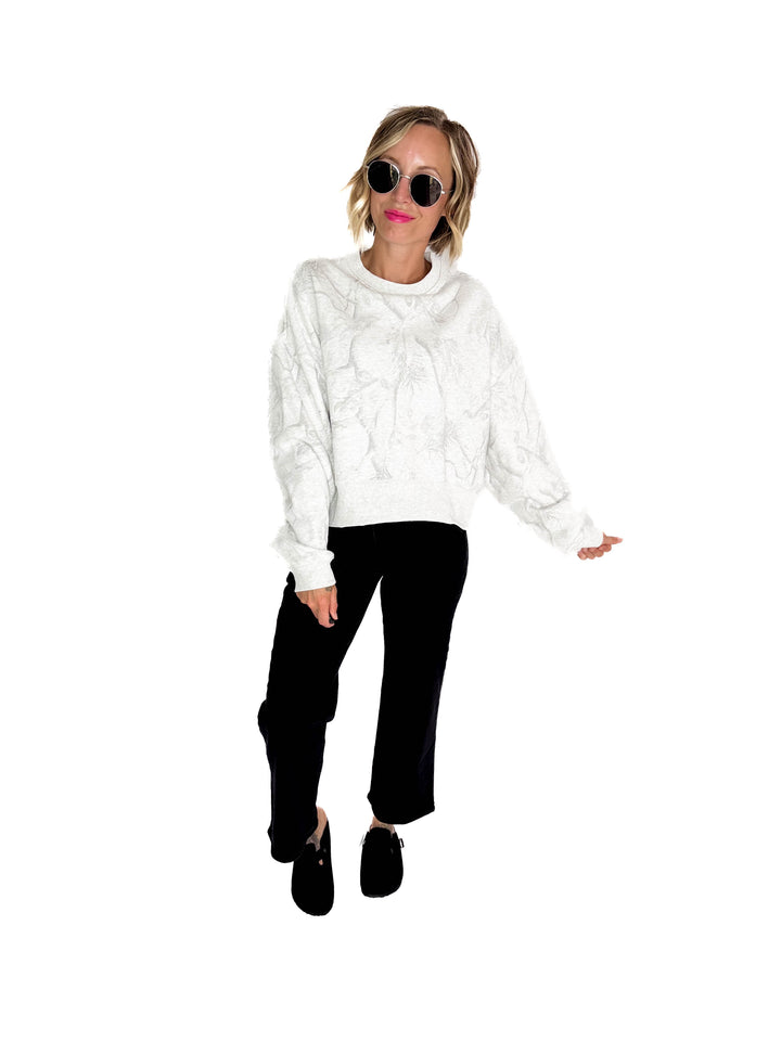 Chad Camouflage Dropped Shoulder Sweater- GREY-FINAL SALE