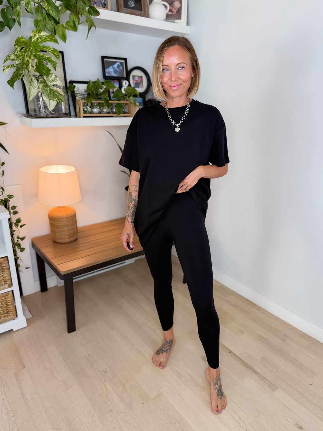 Champlain Cotton Legging Set- BLACK